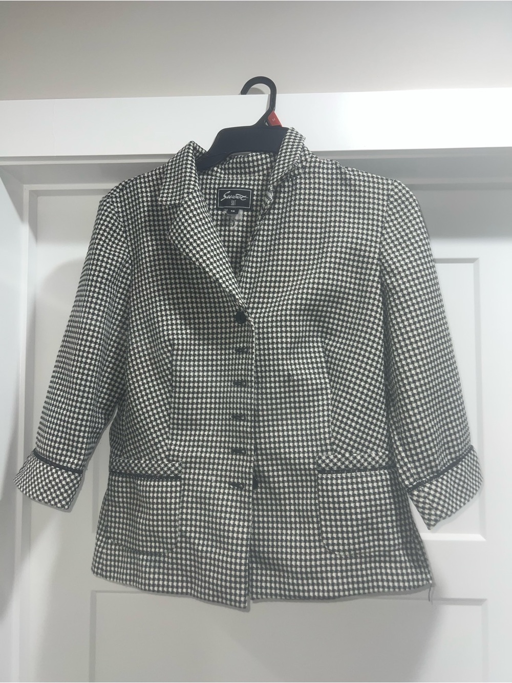 Sweet Suit Black & White Houndstooth Blazer Jacket